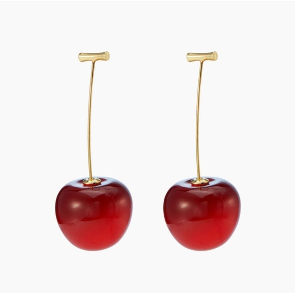New! Free People Cherry Drop Earrings (1021) NWOT